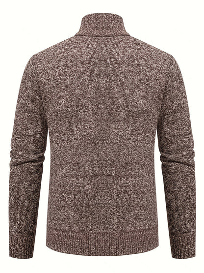 Insulated Cardigan for Men | Funnel Neck Full Zip Warm Winter Layer