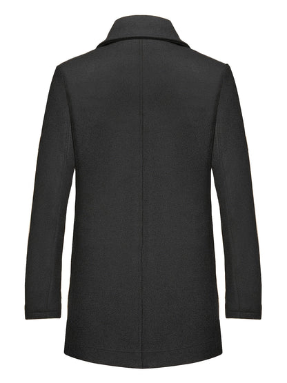 Cosy Winter Coat for Men | Button Front Lapel Collar Cold Weather Ready