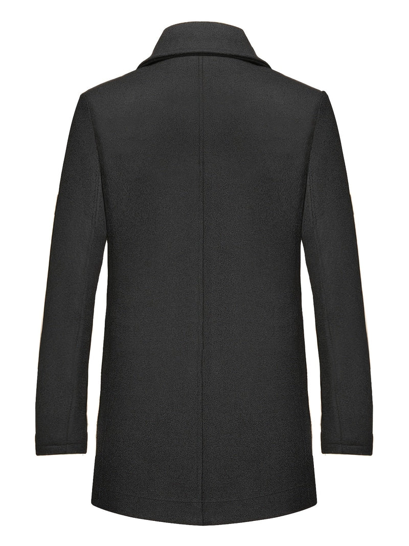 Cosy Winter Coat for Men | Button Front Lapel Collar Cold Weather Ready