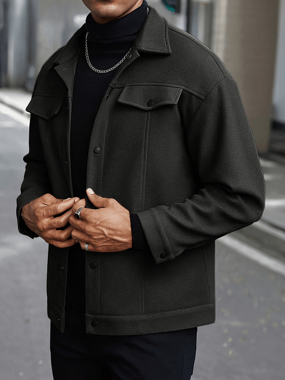 Everyday Winter Jacket for Men | Button Front Autumn Layering