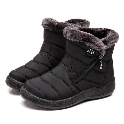 Quilted Ankle Boots for Women | Side Zip Round Toe Warm Winter Style
