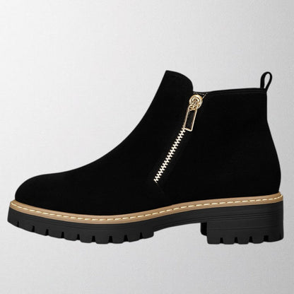 Block Heel Ankle Boots for Women | Side Zip Chunky Fall Booties