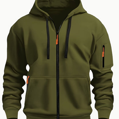 Hooded Hoodie for Women | Drawstring Full Zip Autumn Layering
