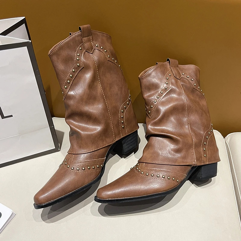 Warm Ankle Boots for Women | Studded Flat Fall Booties