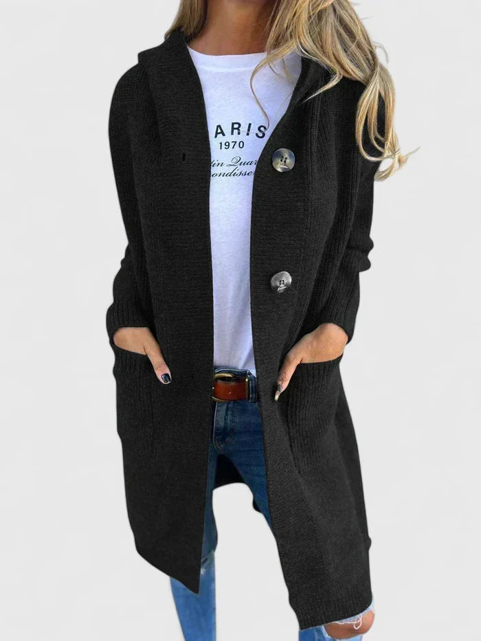 Button Front Cardigan for Women | Longline Warm Winter Layer