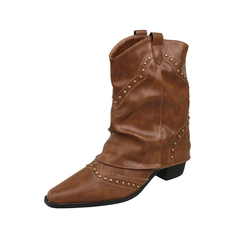 Warm Ankle Boots for Women | Studded Flat Fall Booties