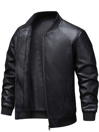 Warm Bomber Jacket for Men | Side Zip Ribbed Autumn Layering