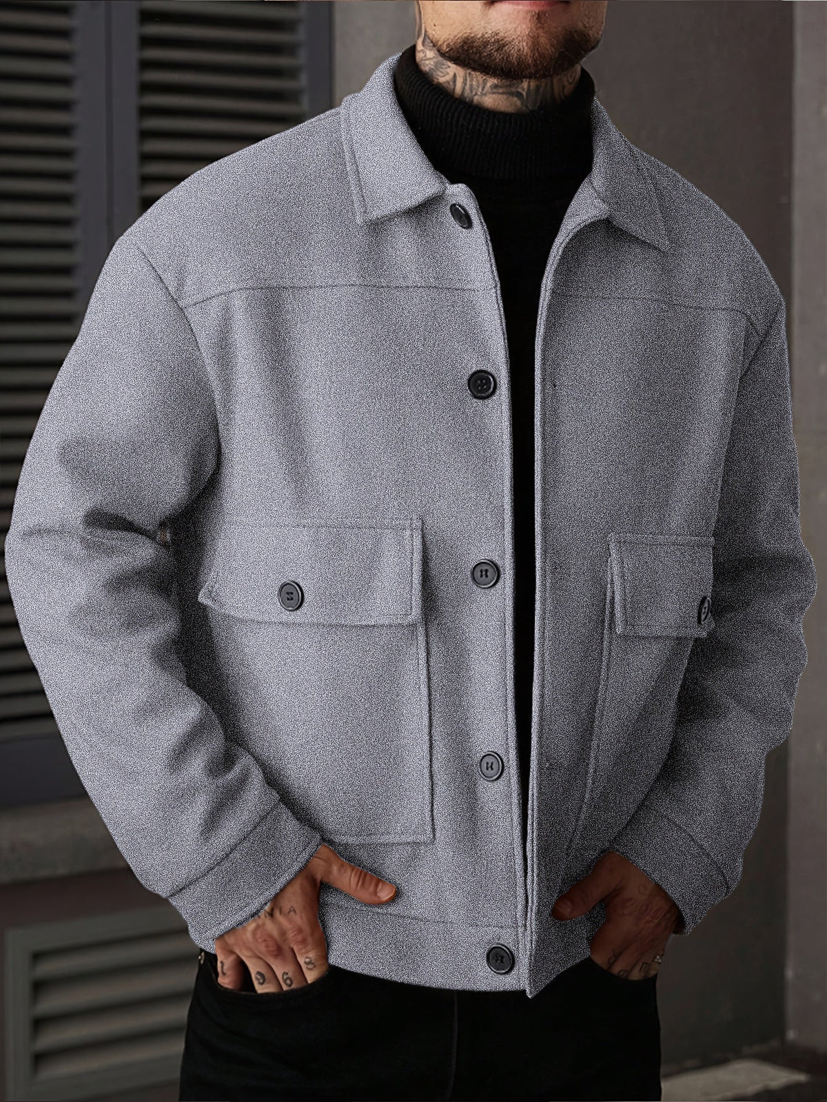 Oversized Winter Jacket for Men | Button Front Cold Weather Ready