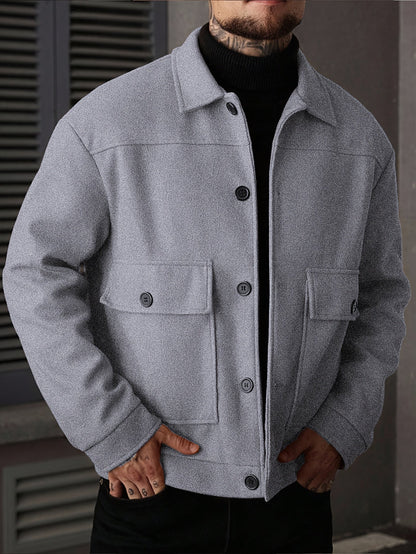 Oversized Winter Jacket for Men | Button Front Cold Weather Ready
