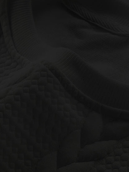 Insulated Sweatshirt for Men | Ribbed Crew Neck Warm Winter Layer