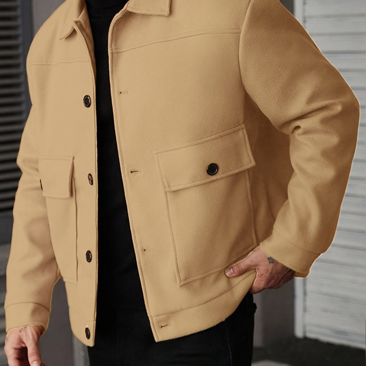 Oversized Winter Jacket for Men | Button Front Cold Weather Ready