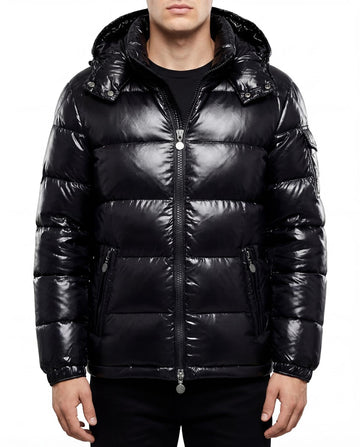 High-Shine Winter Puffer Jacket – Heavy-Duty Thermal Insulation with Liquid-Effect Gloss Finish