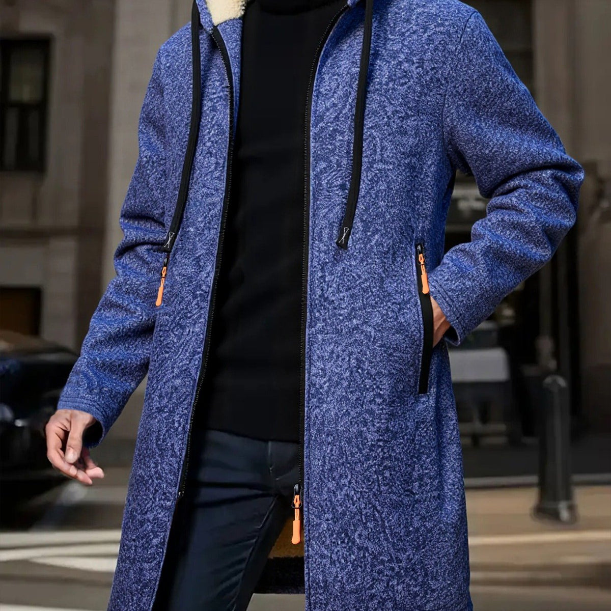 Longline Winter Coat for Men | Hooded Autumn Layering