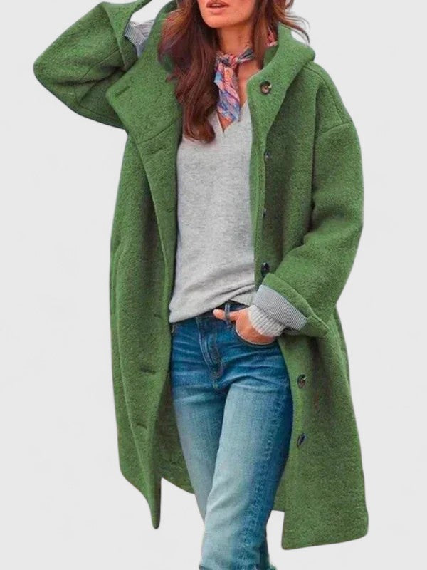 Hooded Winter Coat for Women | Button Front Cold Weather Ready