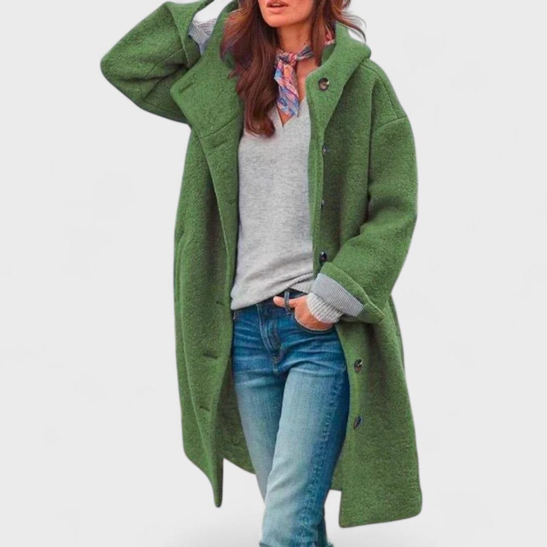 Longline Winter Coat for Women | Side Zip Button Front Cold Weather Ready