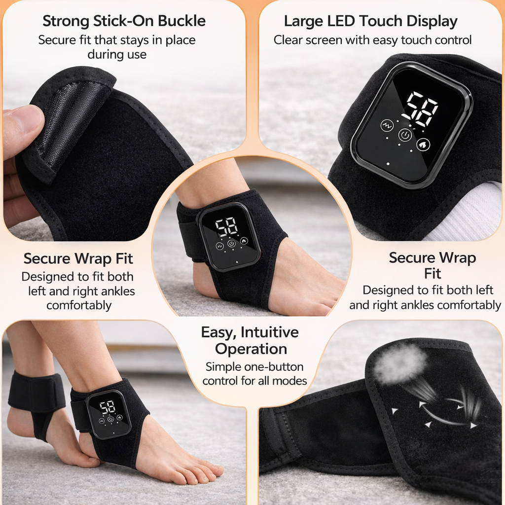 Electric Heating Wrist and Ankle Brace with Vibration Massage and Hot Compress