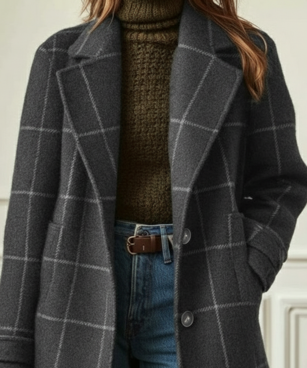 Wool Blend Winter Coat for Women | Lapel Collar Insulated Autumn Layering