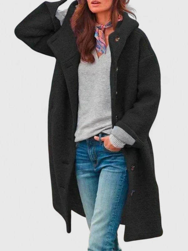 Hooded Winter Coat for Women | Button Front Cold Weather Ready