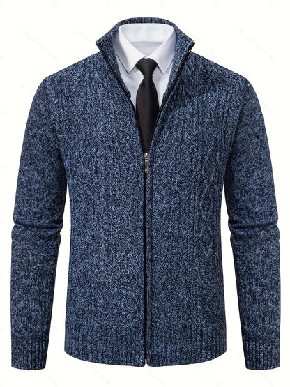 Insulated Cardigan for Men | Funnel Neck Full Zip Warm Winter Layer