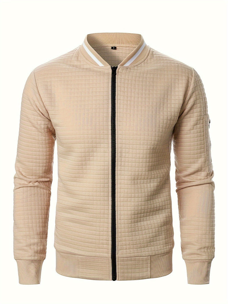Warm Bomber Jacket for Men | Ribbed Funnel Neck Cold Weather Ready