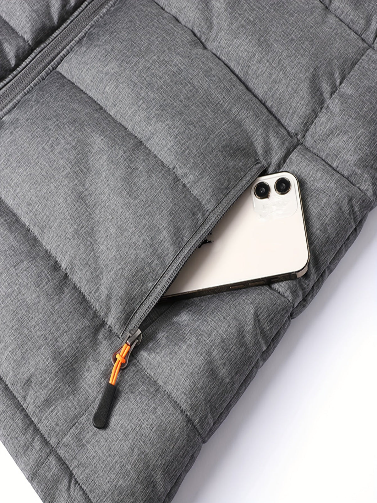 Quilted Puffer Jacket for Men | Side Zip Funnel Neck Autumn Layering