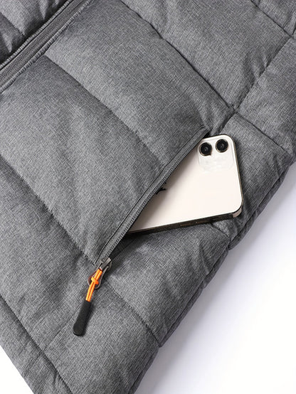 Quilted Puffer Jacket for Men | Side Zip Funnel Neck Autumn Layering