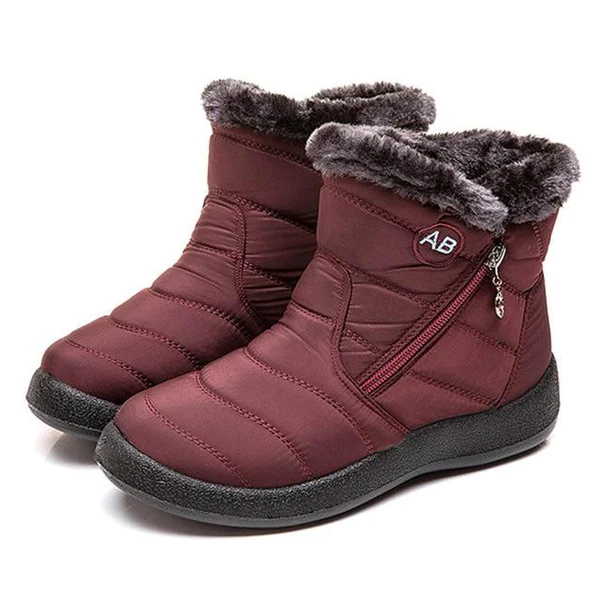 Quilted Ankle Boots for Women | Side Zip Round Toe Warm Winter Style