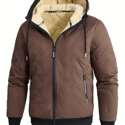 Fleece Lined Winter Jacket for Men | Side Zip Hooded Cold Weather Ready