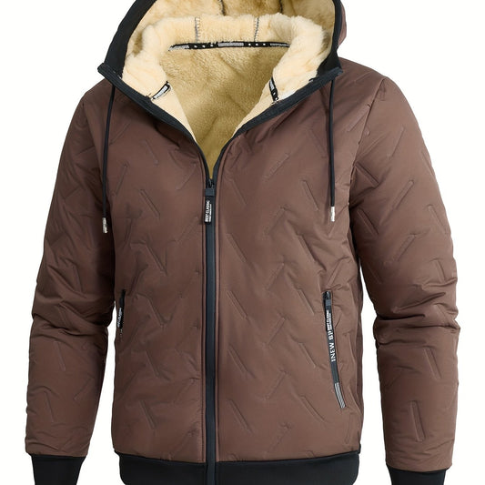 Fleece Lined Winter Jacket for Men | Side Zip Hooded Cold Weather Ready