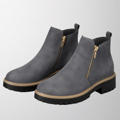 Block Heel Ankle Boots for Women | Side Zip Chunky Fall Booties