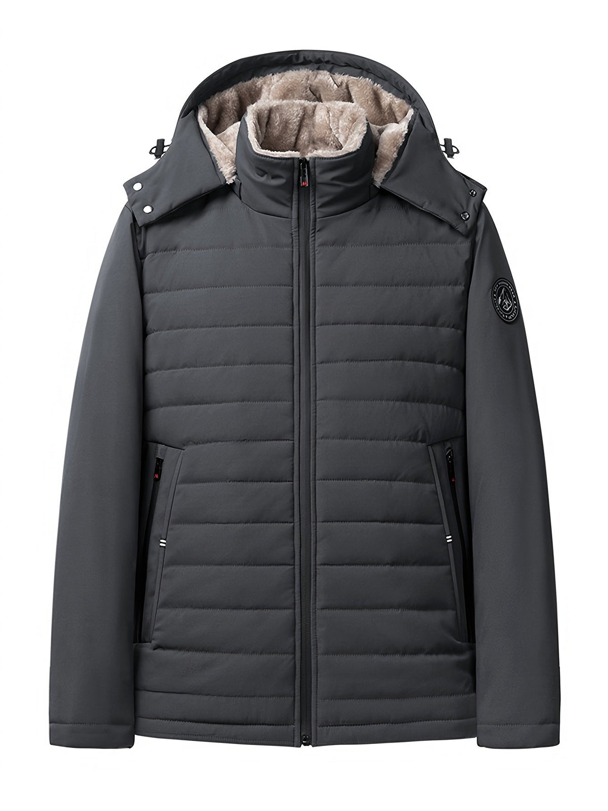 Hooded Quilted Jacket for Men | Side Zip Cold Weather Ready