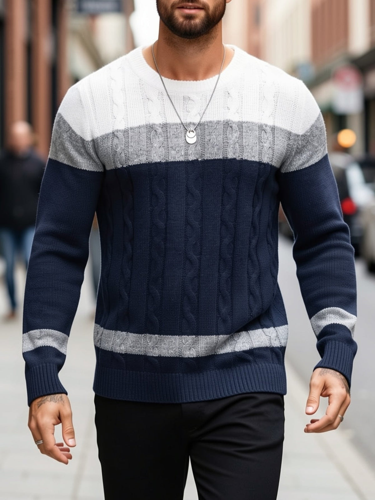 Everyday Sweater for Men | Ribbed Crew Neck Cold Weather Ready