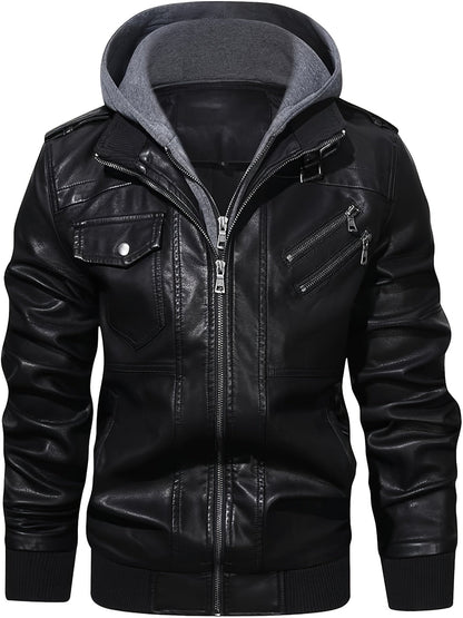 Black Hooded Winter Jacket for Men | Cold Weather Ready