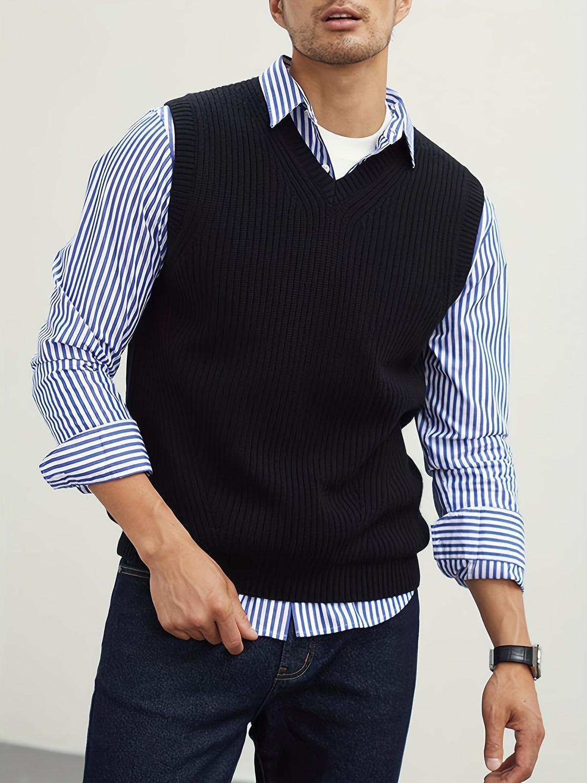 Lightweight Puffer Vest for Men | Ribbed Oversized Winter Outerwear
