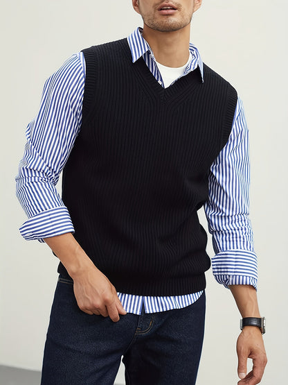 Lightweight Puffer Vest for Men | Ribbed Oversized Winter Outerwear
