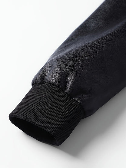 Warm Bomber Jacket for Men | Side Zip Ribbed Autumn Layering