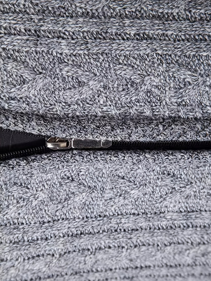 Insulated Cardigan for Men | Funnel Neck Full Zip Warm Winter Layer