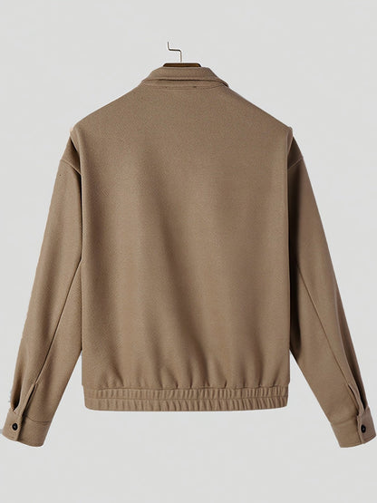 Warm Bomber Jacket for Men | Button Front Cosy Winter Style