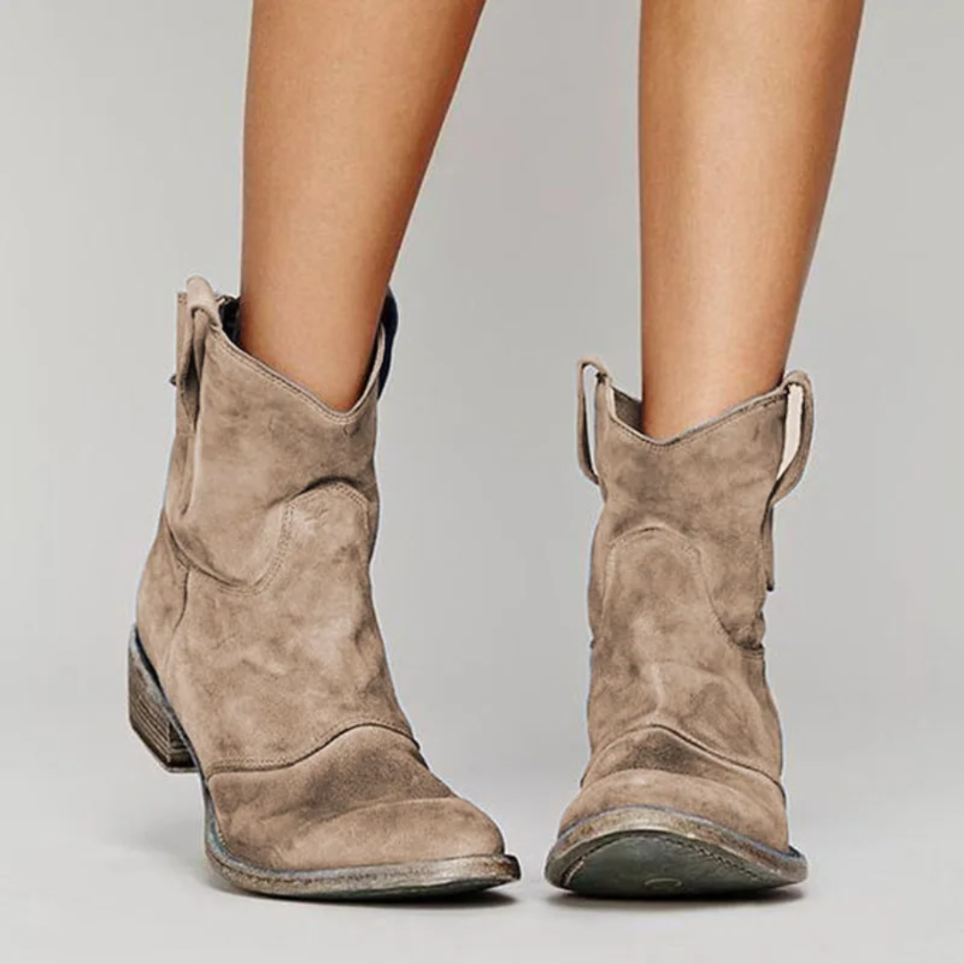 Block Heel Western Cowboy Boots for Women | Pull On Winter Ready Comfort