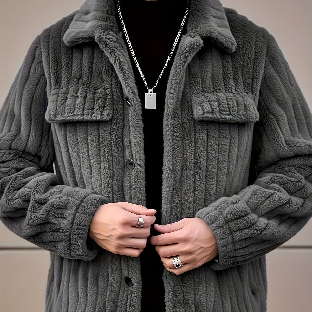 Insulated Winter Jacket for Men | Button Front Autumn Layering