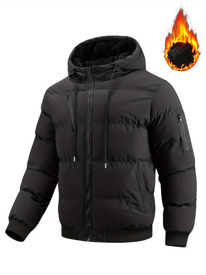Hooded Quilted Jacket for Men | Ribbed Cosy Winter Style