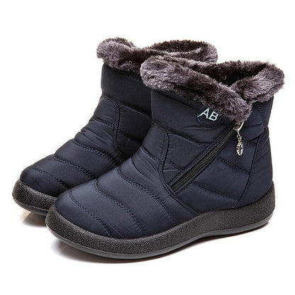 Quilted Ankle Boots for Women | Side Zip Round Toe Warm Winter Style