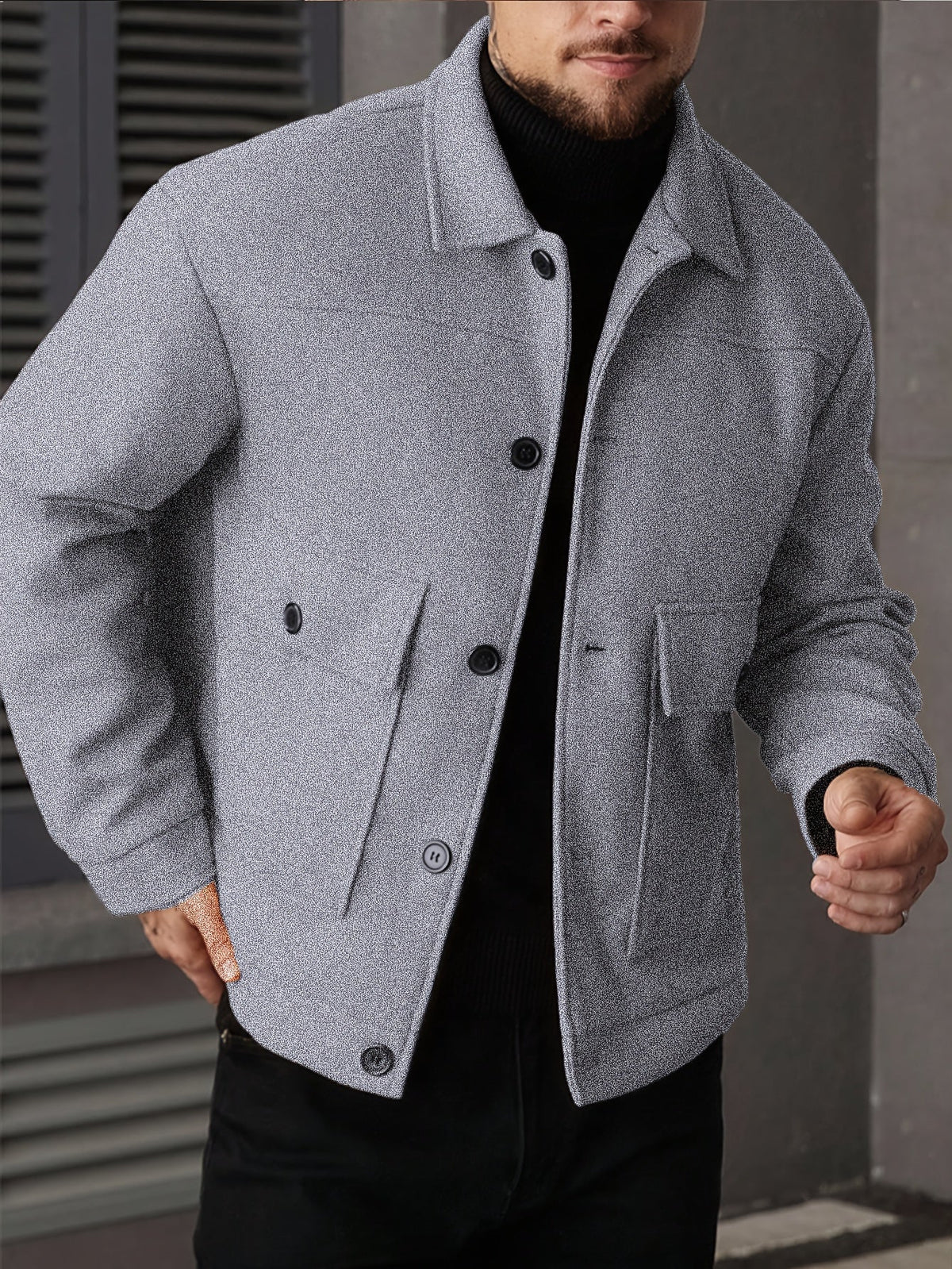 Oversized Winter Jacket for Men | Button Front Cold Weather Ready