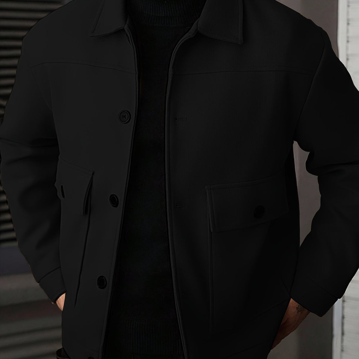 Oversized Winter Jacket for Men | Button Front Cold Weather Ready