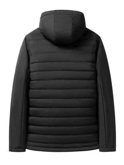 Hooded Quilted Jacket for Men | Side Zip Cold Weather Ready