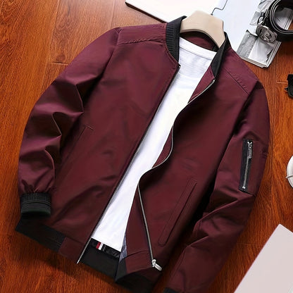 Everyday Bomber Jacket for Men | Ribbed Full Zip Warm Winter Layer