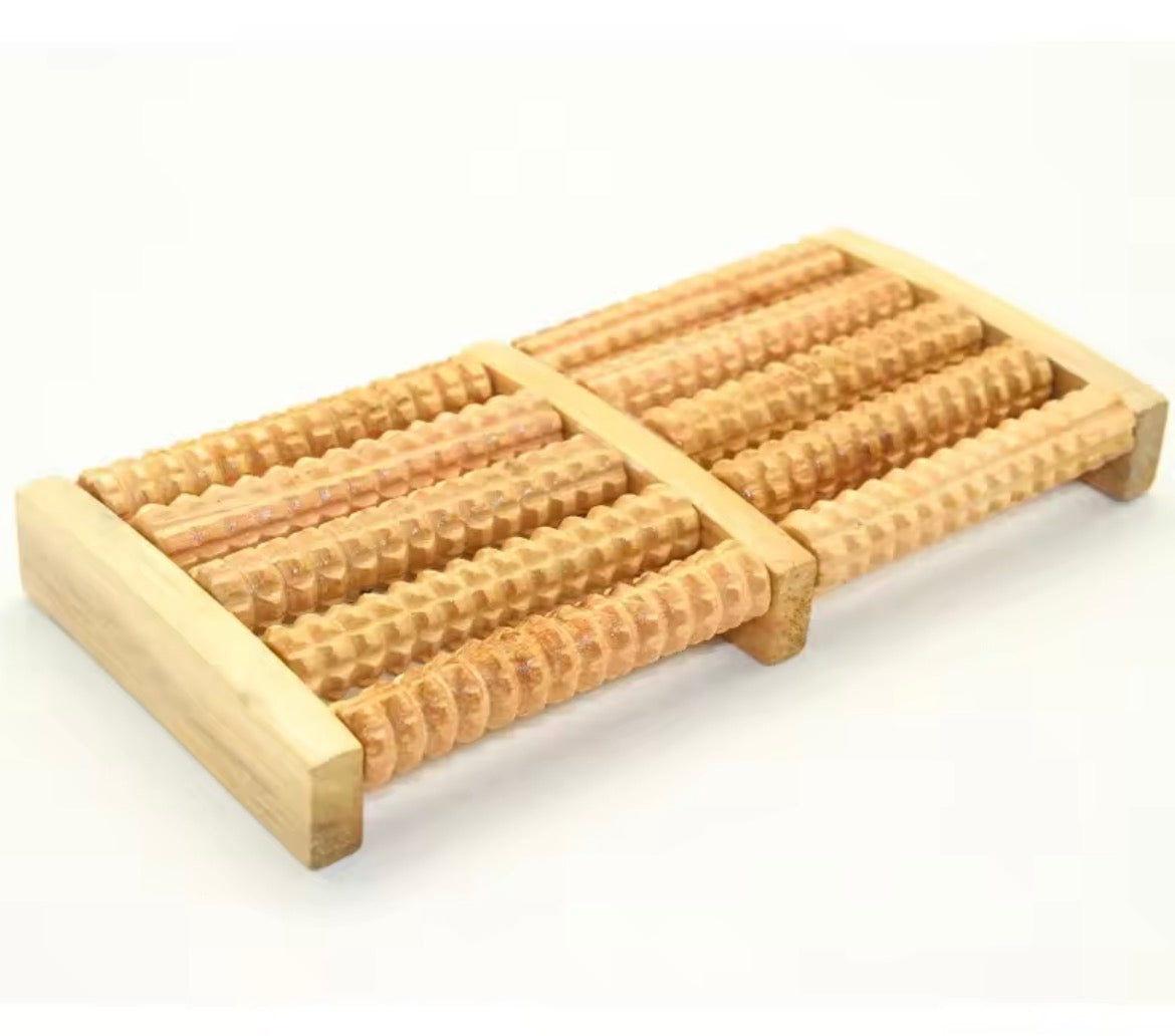 Dual Wooden Foot Feet Massager Roller Relieves Plantar Fasciitis Heel Arch Pain Stress Relief & Relaxation Gift Tool Product