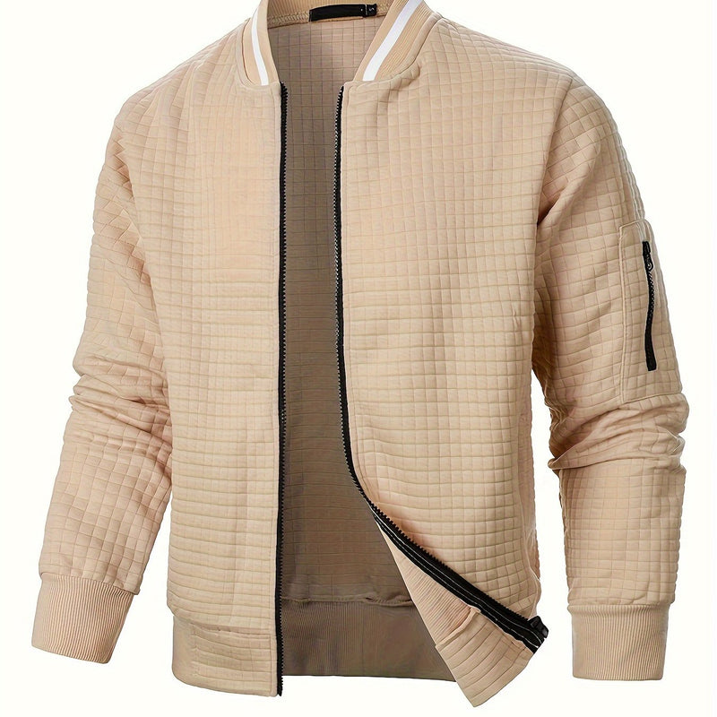 Warm Bomber Jacket for Men | Ribbed Funnel Neck Cold Weather Ready
