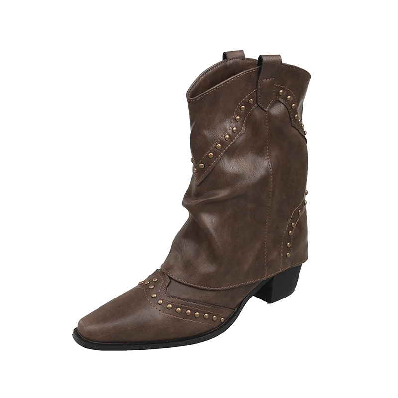 Warm Ankle Boots for Women | Studded Flat Fall Booties