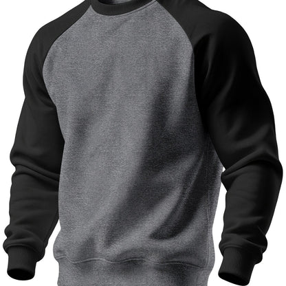 Everyday Sweatshirt for Men | Ribbed Crew Neck Autumn Layering